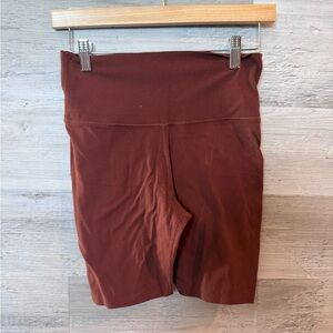 Nike Women's Yoga Dri-FIT High-Waisted 7" Bike Shorts Rust Brown Size M